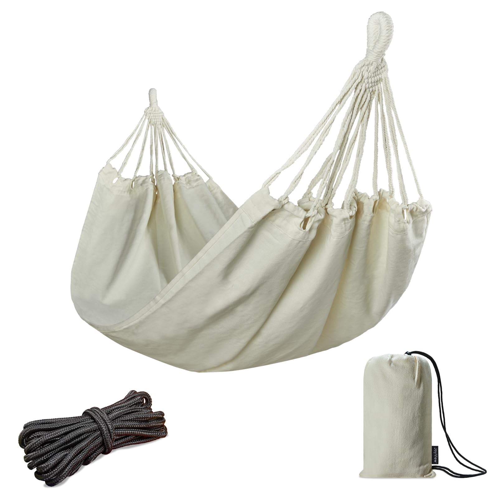 Azonee Camping Hammock for Single Preson, Portable with Hanging Ropes & Carry Bag Large 78.8x39.4” Cotton Hammock for Patio 300LBS Capacity Perfect for Porch Patio Yard Bedroom Travel, Beach, Backyard