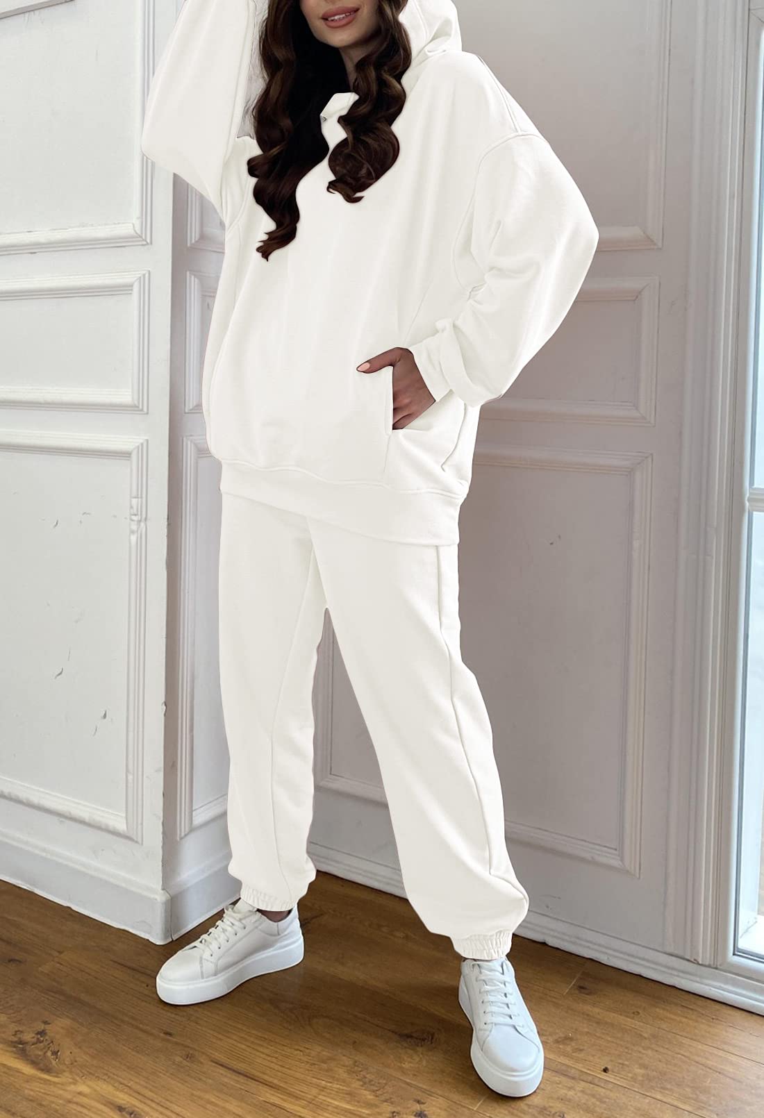 Fixmatti Women Hoodies Tracksuit Long Sleeve Sweatshirts Jogger Pant 2 Piece Outfits