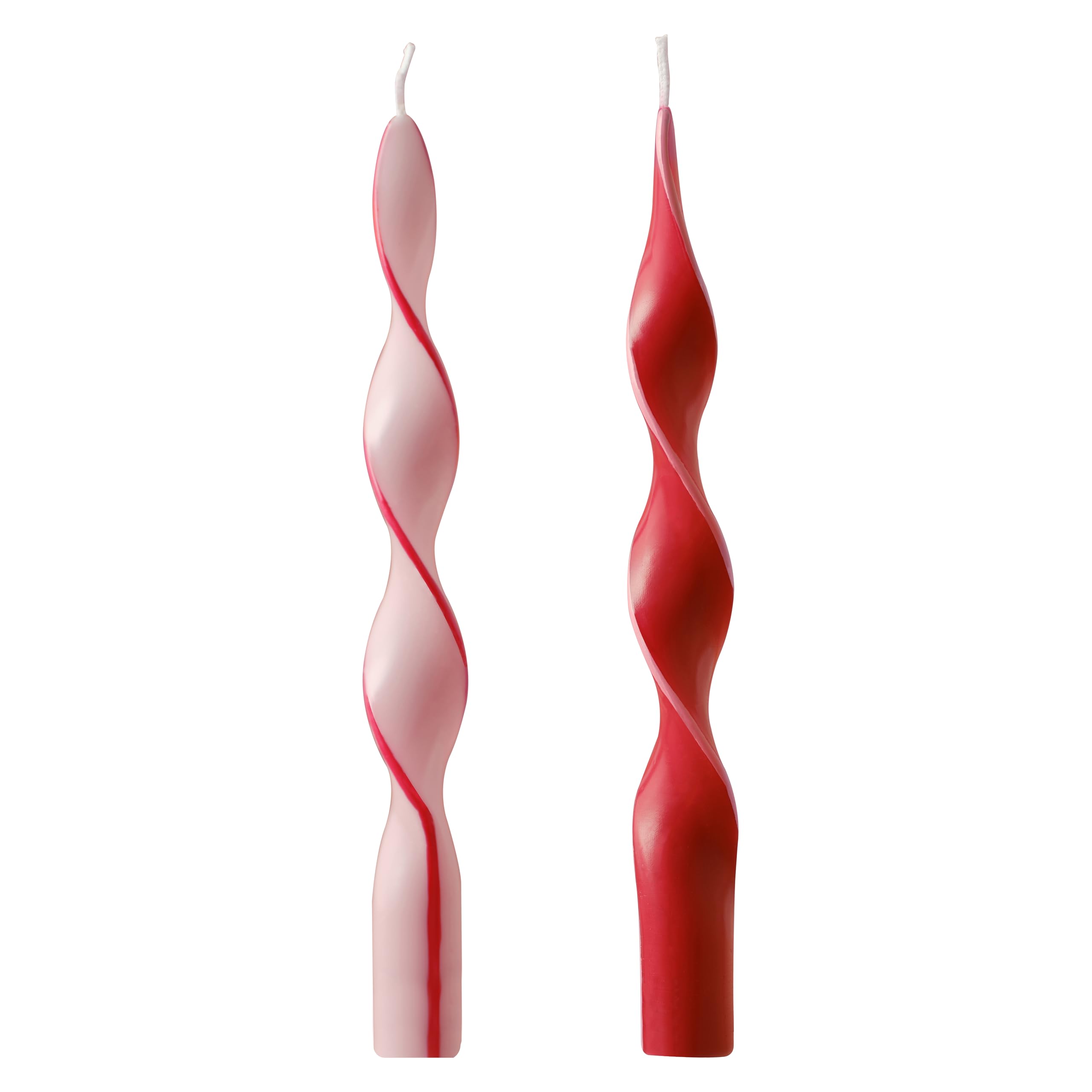 Ginger Ray Pink And Red Swirl Candles - 2 Pack - Red And Pink Valentines Day Candles