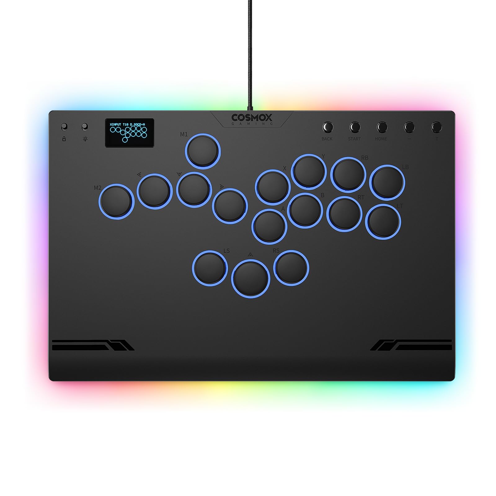 Haute42 Leverless Controller Arcade Stick: Aluminum Leverless Arcade Stick M Ultra GEN2 with Lock Button & RGB Lighting, Arcade Controller Street Fight for PC/PS3/PS4/Switch Game,Low-Profile Switch Arcade Stick Support Hot Swap & SOCD