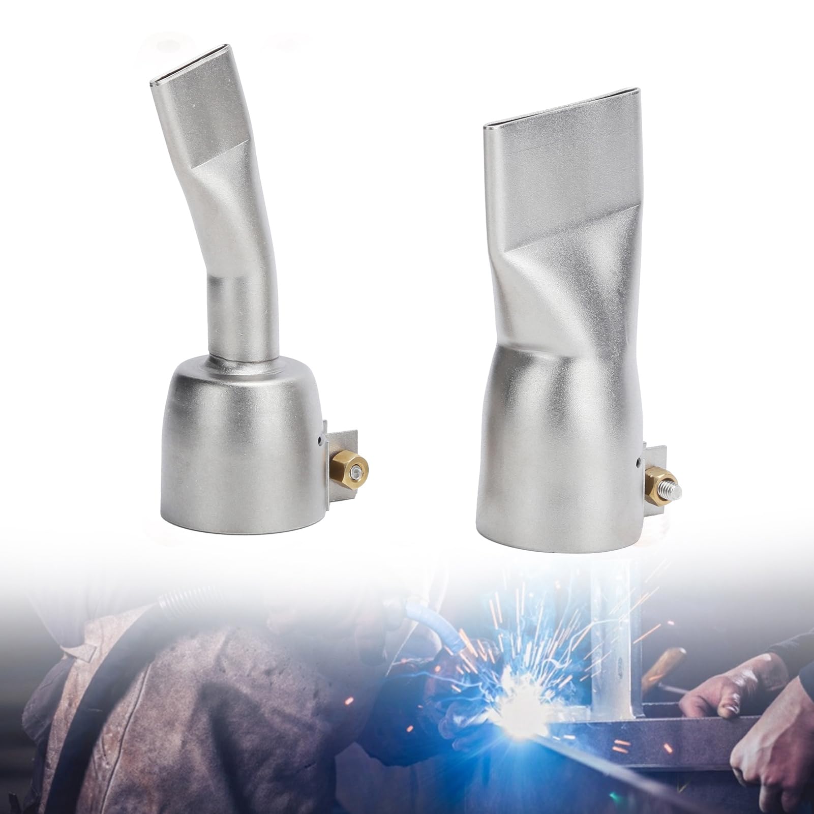 Gugxiom Lot de 2 Buses Plates pour Pistolet de Soudage, Buses en Acier Inoxydable de 20 Mm de Petite Taille et de 40 Mm de Large, Outils de Soudage pour Pistolet à Air Chaud en
