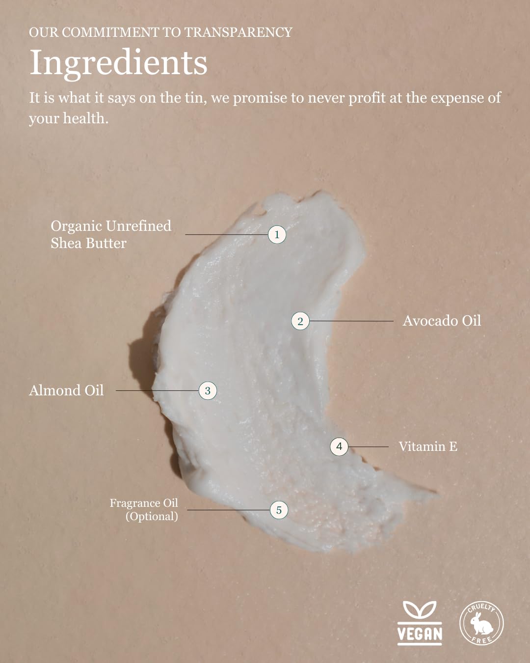 Nomi Body Moisturiser - Organic Whipped Shea Butter, Avocado & Almond Oil, Vitamin E - Vegan Whipped Body Butter (100 ml, Vanilla) - Image 3