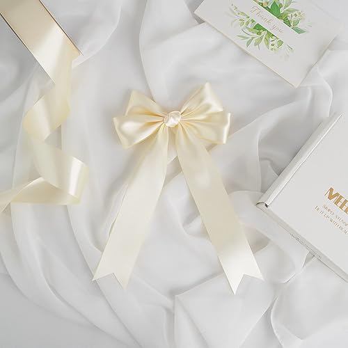 Vista 887 de MEEDEE Orange Satin Ribbon - 1.5 inch Double Faced Satin Ribbon, 50 Yards - Neon Tangerine - For Christmas, Thanksgiving, Halloween, Weddings