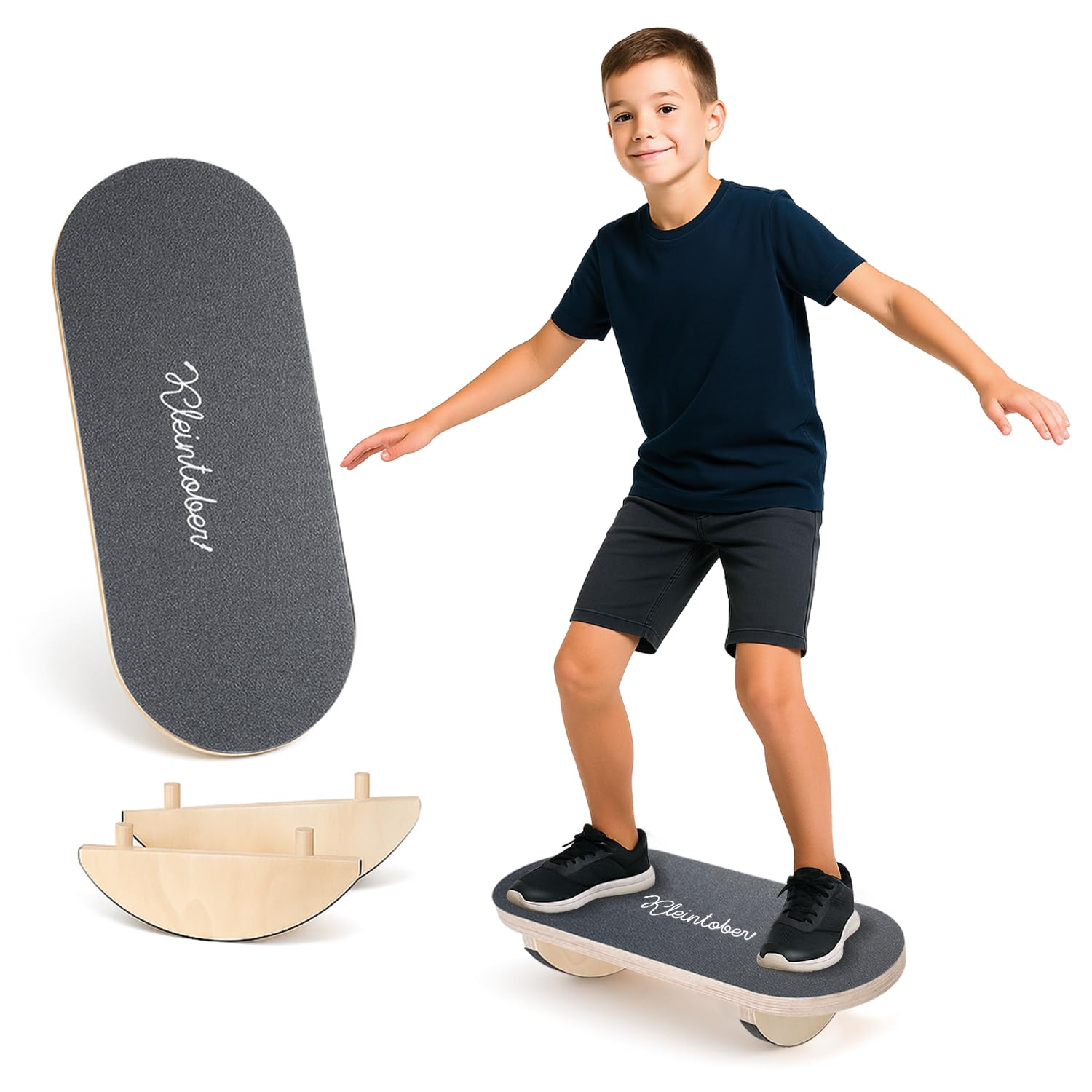 Festicy Planche d’Équilibre Enfant en Bois de Bouleau I Balance Board Antidérapante avec 3 Niveaux de Difficulté I Planche Équilibre Enfant dès 3 Ans I Jouet Éducatif et Sportif