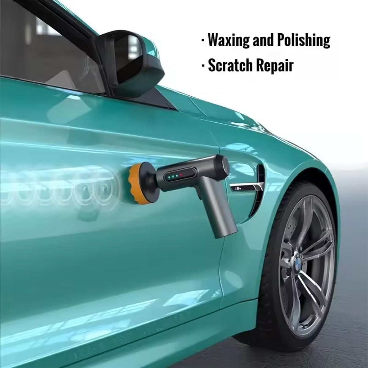 Pulidora De Búfer De Coche Inalámbrica, Kit De Pulidora Eléctrica Portátil, con Batería Recargable De 2000 MAh, 3 Bandejas De Encerado, para Pulido De Detalles De Coche, Encerado