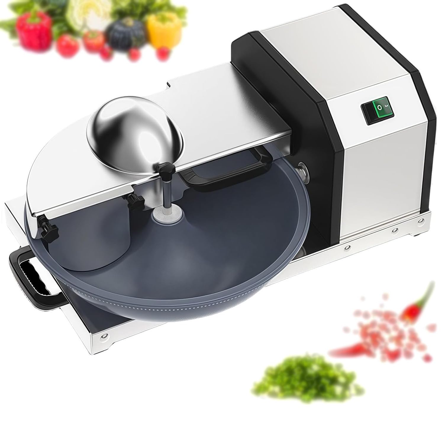 Procesador de alimentos, picadora eléctrica de verduras, capacidad de 5 litros, 1400 RPM, acero inoxidable, versátil molinillo de verduras y carne