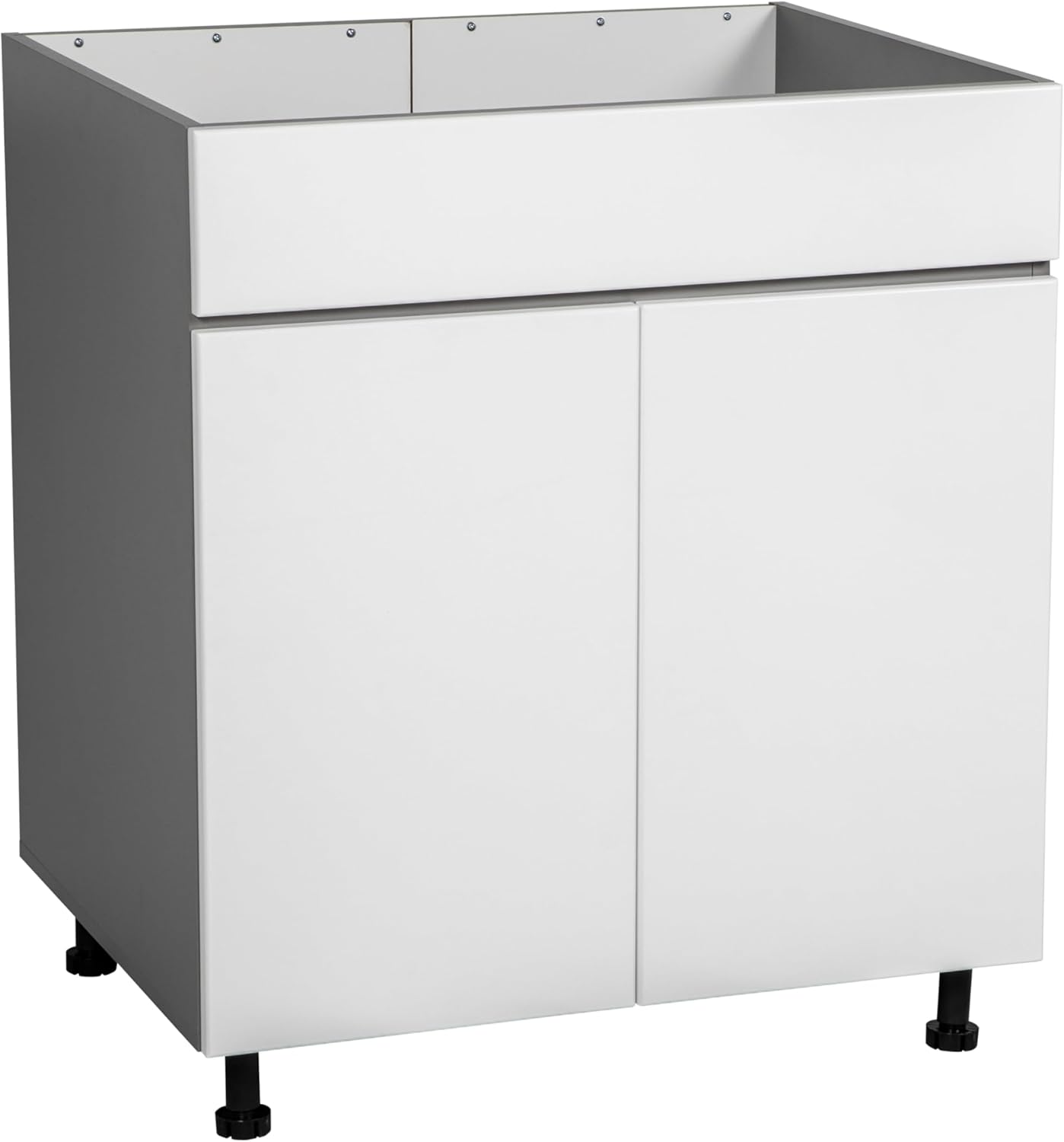 33" Sink Base Cabinets-High Double Door-with White Gloss Door