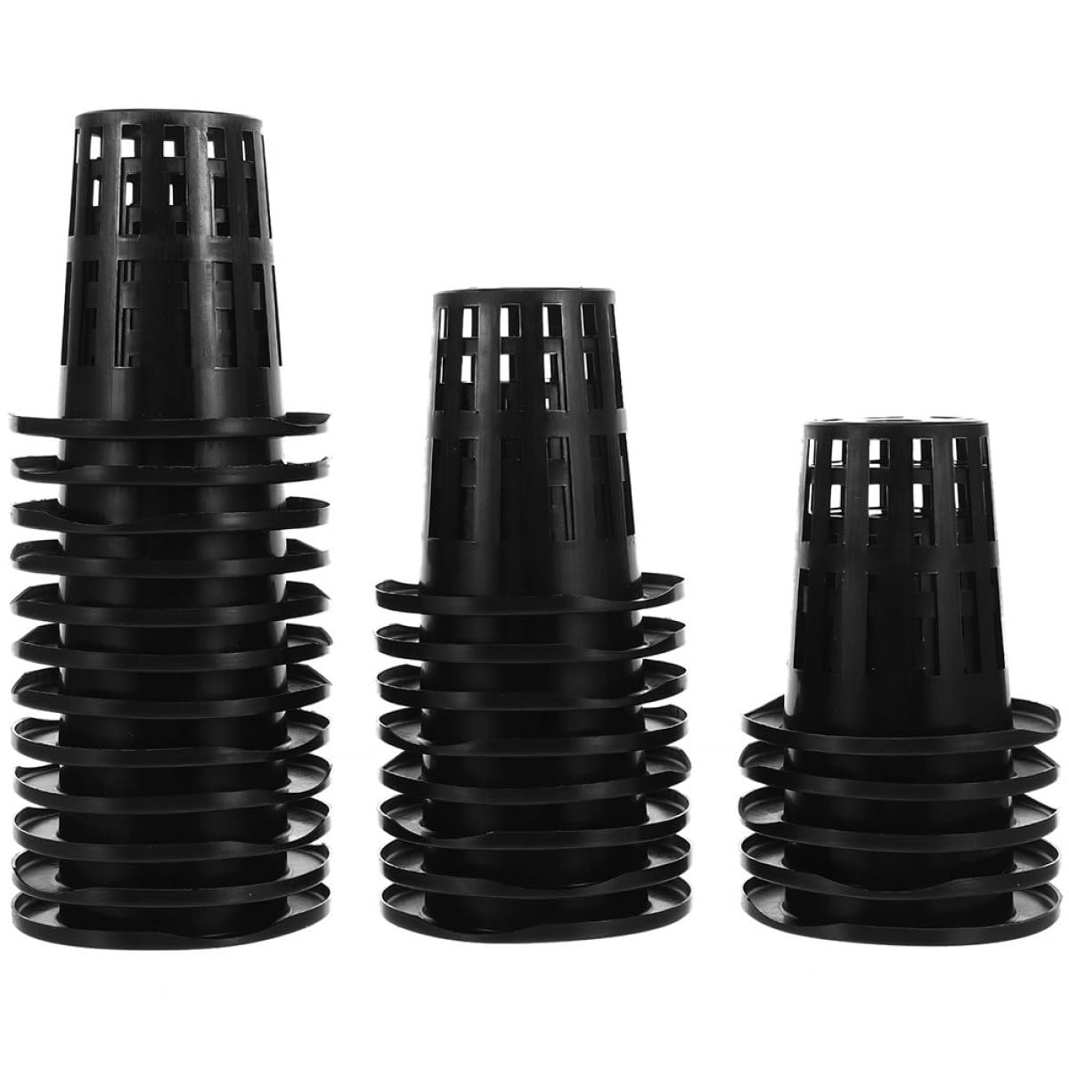 MAGICLULU Pots en Filet Noirs 100 Pcs 70 Mm Pots de Jardin en Plastique Réutilisables pour Culture Hydroponique Conteneurs à Plantes Aquatiques Contrôleurs de Racines pour Balcon et Culture