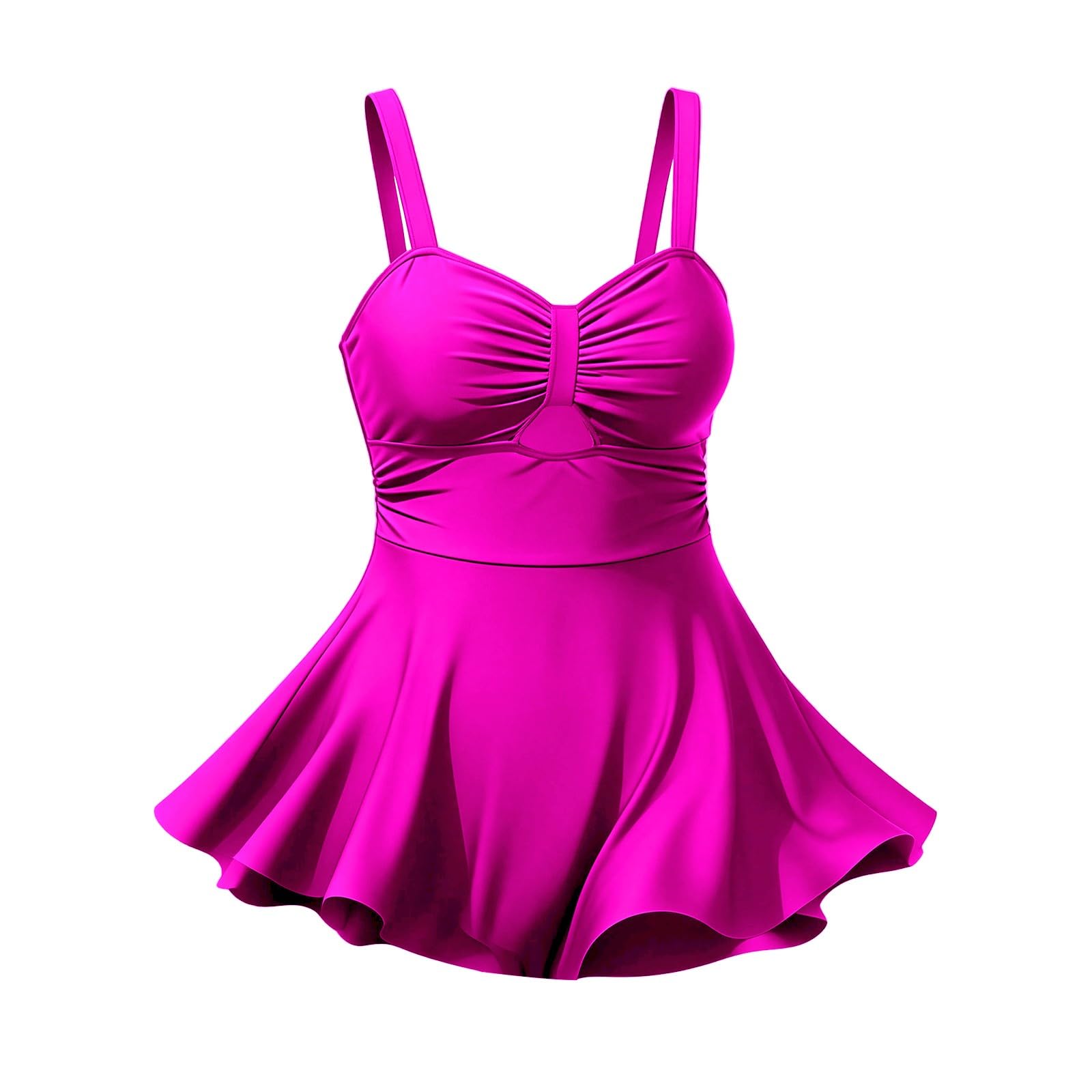 Generico Costume da Bagno da Donna con Push Up Arricciato, Sexy, Scollo a V, Stile Tummy Control Costume Intero A Fascia
