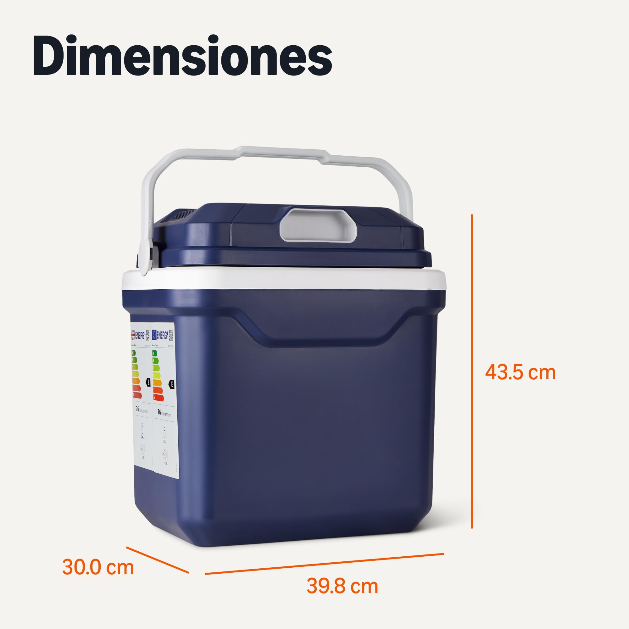 Amazon Basics Nevera eléctrica, Nevera con Función de Refrigeración y Calentamiento, 12 V CC/230 V CA para Uso Doméstico o en Vehículos, 24 Litros, Azul