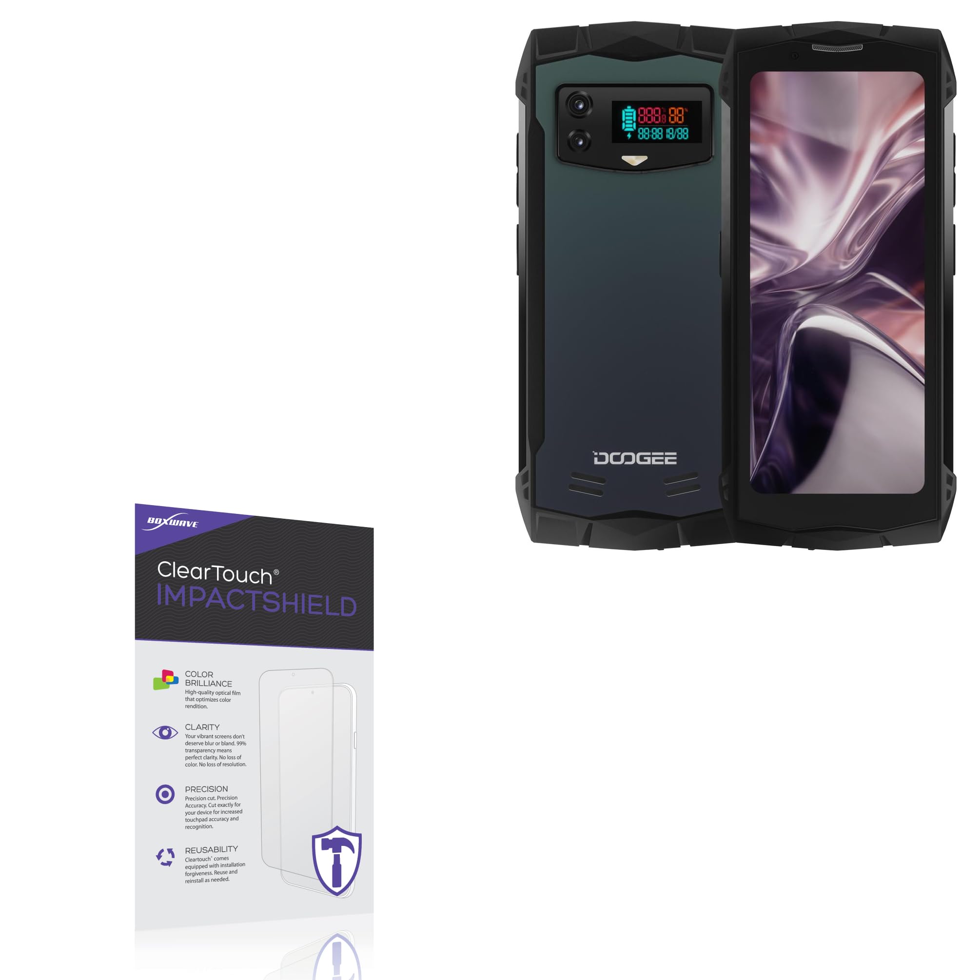 BoxWave Screen Protector Compatible With Doogee Smini - ClearTouch ImpactShield (2-Pack), Impenetrable Screen Protector Flexible Film