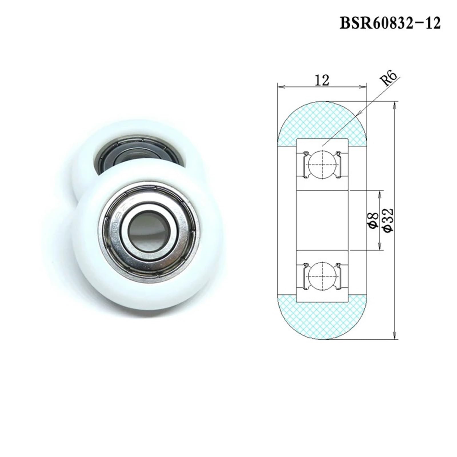 4 sztuki 8 x 32 x 12 koło do siedzenia wioślarskiego średnica zewnętrzna 32 mm urządzenie wioślarskie POM koło pasowe BSR60832-12 8 * 32 * 12 kółko wioślarskie