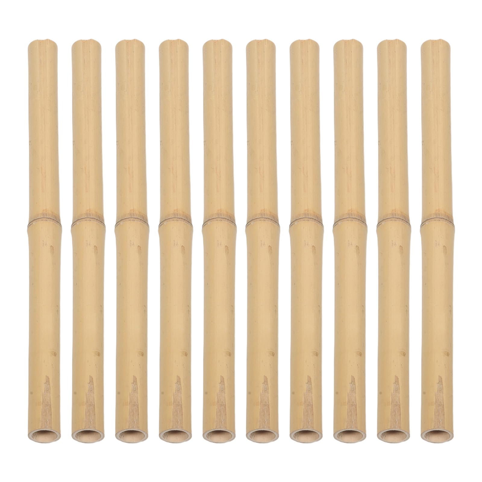 Tofficu 10 Piezas Estacas de Bambú Naturales de 50cm para Plantas Trepadoras y Judías, Postes Redondos Cortables para Bordes y Soporte en Jardín Exterior