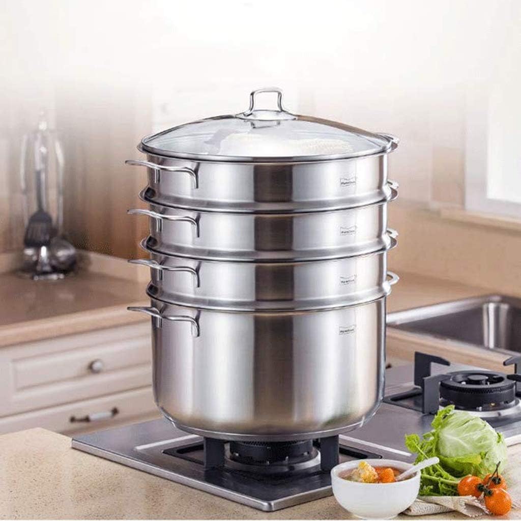 Stainless Steel Steamer，Steamer Keeps The Cooling Handle, Stainless Steel Dishwasher Safe Stainless Steel Steamer Cooking Pot Food Steamer
