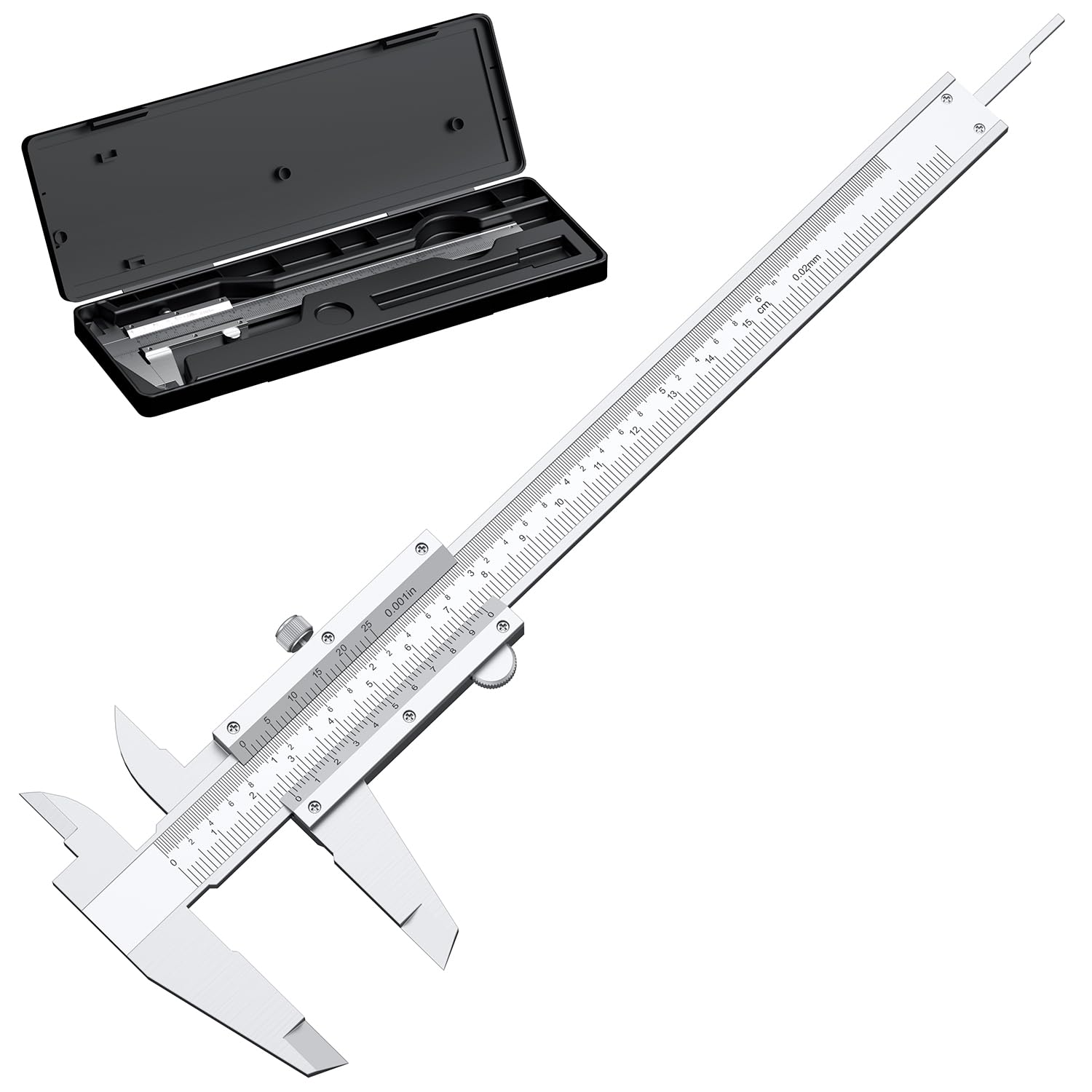 HDLNKAK Vernier Caliper 6 Inch, 6" Non Digital Caliper, 0-6Inch/0-150mm，0.001 inch/0.02mm High Precision Caliper, Measuring Caliper Tool