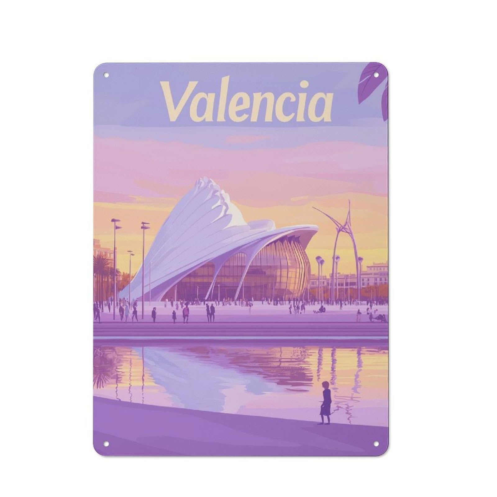 Junmoney Travel To Valencia Vintage Tin Sign 40X30cm With For Man Cave Or Games Room, For Games Room Collectors