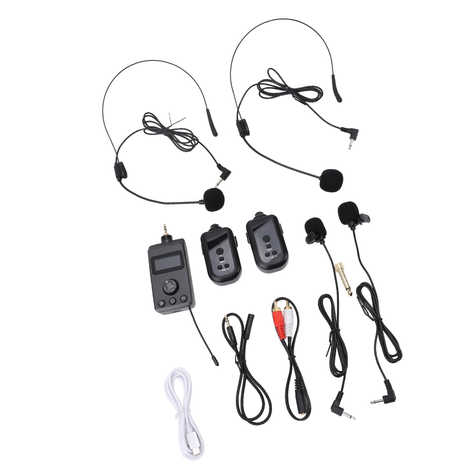 Guida Turistica Wireless con Vocale Transmissio Portatile Wireless Tour Guide Cuffie Lavalier Microfono con Confezione Vita