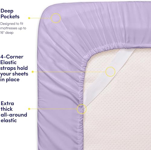 Vista 114 de 1500 Supreme Collection - Juego de sábanas extrasuaves con esquinas tipo bolsillos profundos, ropa de cama hipoalergénica sin arrugas, más de 40