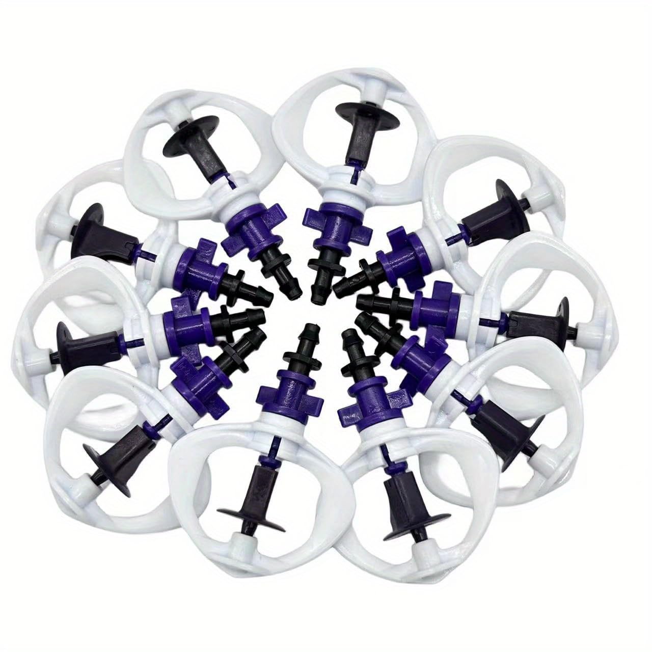 WOVSTNOV 10Pack Atomizing Nozzle 1/4 Inch, Micro Spray Irrigation Emitters, Dripper Accesory for Patio Lawn Greenhouse Vegetable Irrigation