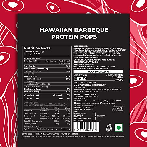 Image of 4700BC Protein Pops (Makhana), Hawaiian Barbeque, Tin, 75g