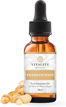 Vitality Extracts Frankincense Essential Oil 30ml 100% Pure Boswellia Serrata, Aromatherapy Oil for Relaxation & Calm, Skin Care Use, Warm Woody Scent for Diffuser, Massage & Yoga