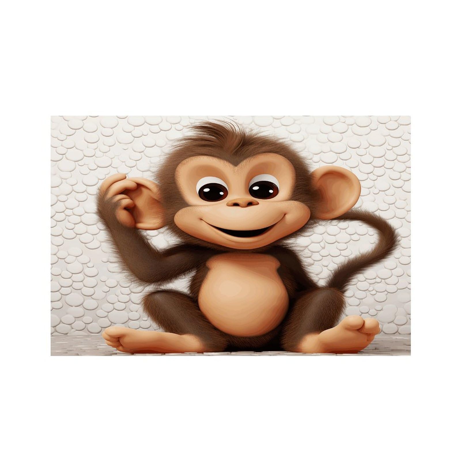 Cute Monkey Placemats Non-Slip Heat Resistant Table Mats Flax Washable Cloth Place Mats Easy to Clean Premium Placemat for Kitchen Dining Table Decor Party Outdoor
