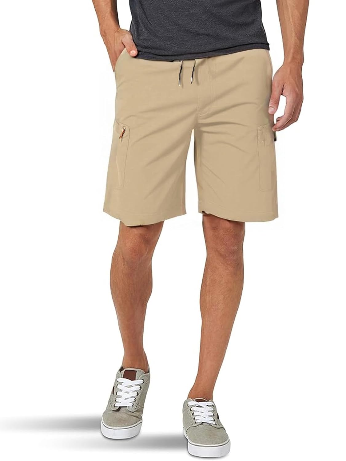 Short cargo masculino respirável elástico para caminhadas verão com bolsos