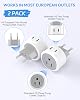 Pack de 2 adaptadores de enchufe europeos, adaptador de EE. UU. a Europa | Adaptador para enchufe europeo, esenciales de viaje para España, Italia, Francia, Alemania e Islandia, Tipo C 3