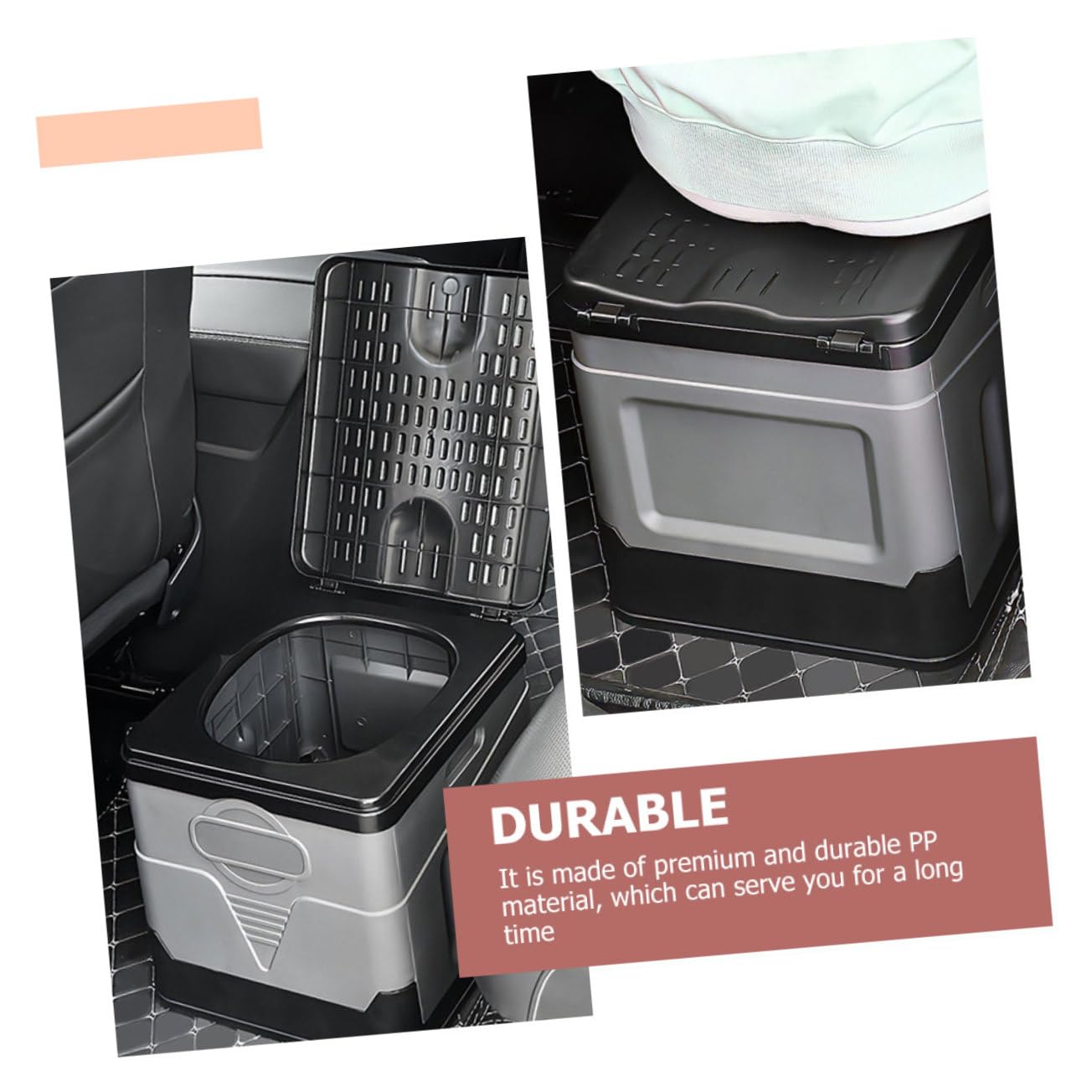 OUNONA Portable Folding Toilet for Camping Simple Travel Potty Car Storage Container Pp Material Easy to Cle