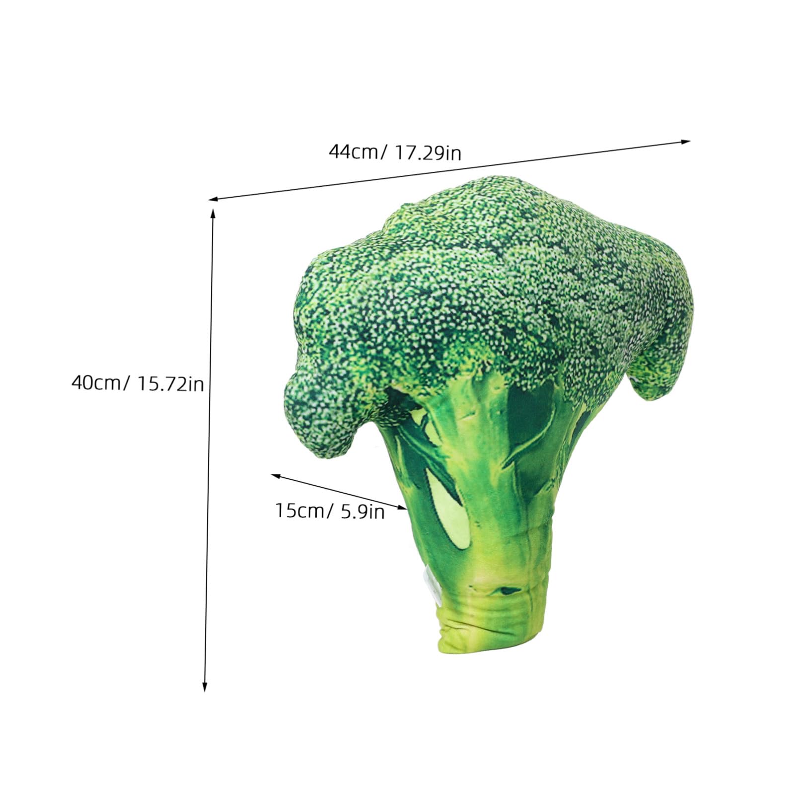TOYANDONA Cuscino Vegetale a Forma di Broccoli Morbido e Realistico per Divano e Letto, Peluche Simpatica Decorazione per Casa, Sicuro per Bambini e Adulti, Resistente e Soffice