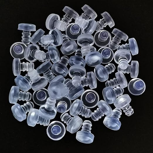 Paracolpi Per Tavolo In Vetro 60 Pezzi - Con Stelo Da 5 Mm, Pinze In Gomma Trasparente, Distanziatori Per Fori 3/16"