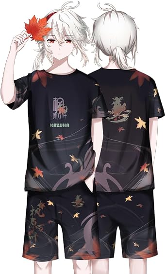 KaedeharaKazuha Impression Graphic T-shirt Shorts Set Cosplay Costume Clothing Unisex