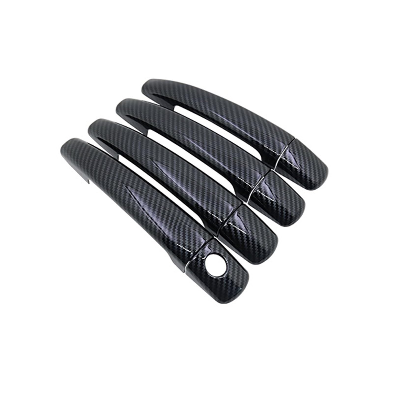 Drezzo Car Exterior Door Handle Door Handle Cover Catch Trim for Peugeot 2008 MK1 A94 2013-2019(4Handle 1 Keyhole)