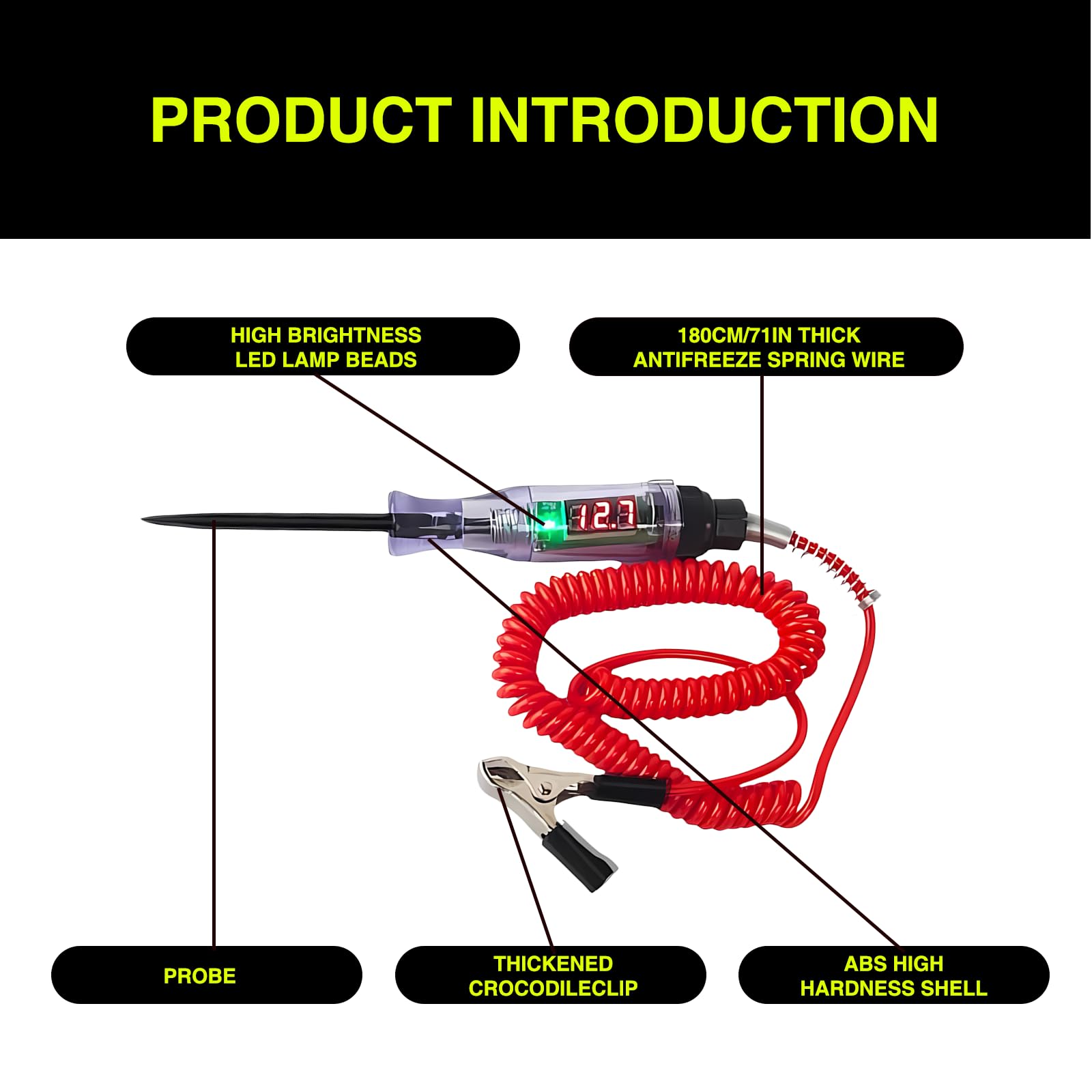 Leogony 3-120v circuit tester, car fuse test light Dc Voltage Tester With LED Digital, purple - Image 4