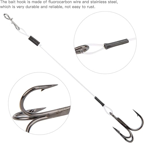 Miniatura 7 de VGEBY Anzuelos de pescado, 2 unidades SGWL PK110 3.9 in de línea de pesca gancho aguijón aguijón suave cebo herramientas de pesca para señuelo de