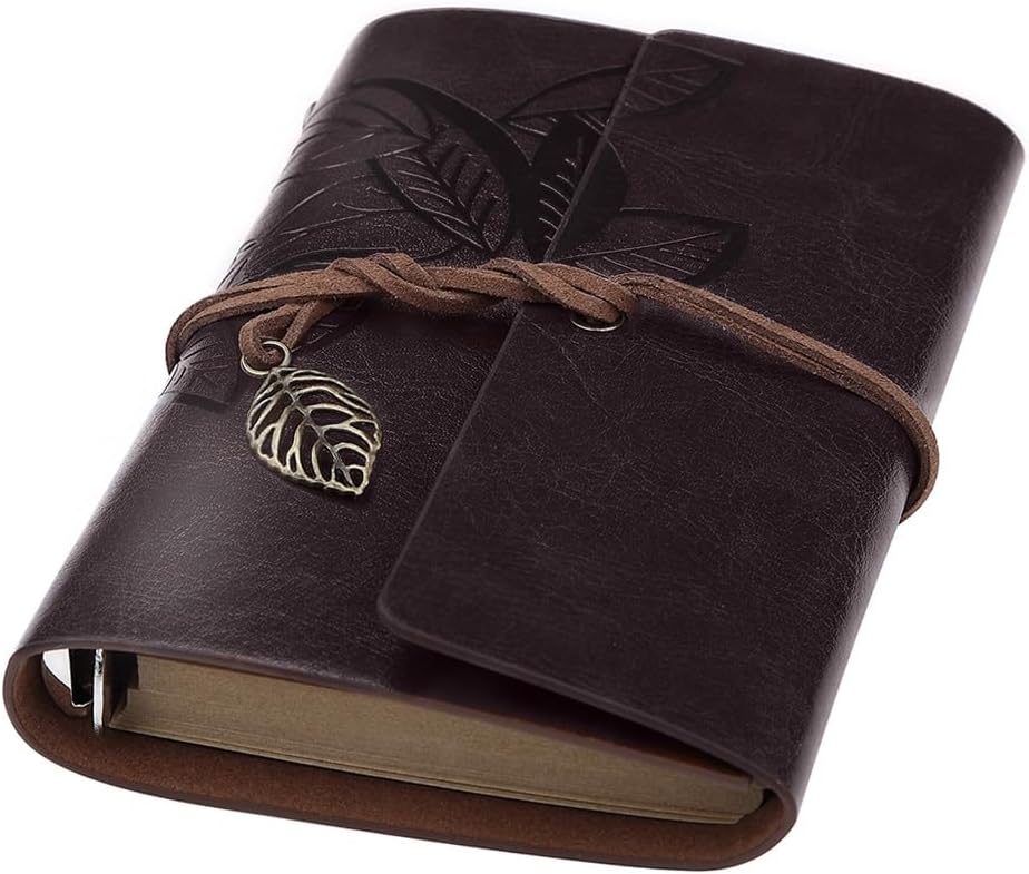 BEYONG Leather Journal for Men & Women, Mini Pocket Notebook Perfect for Gift, Diary, Sketch Book, Memo Pad, Small Notepad (Black, 4"x5.7")