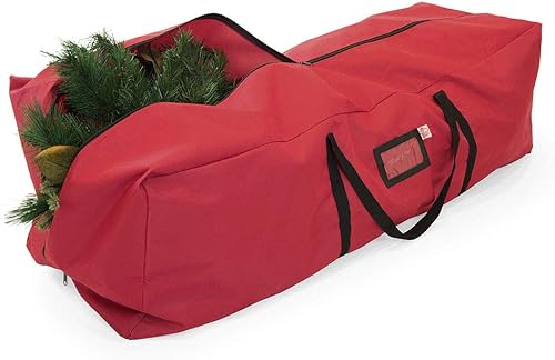 Bolsa de lona roja bolsa de almacenamiento para árbol de Navidad para árboles artificiales de hasta 4 pies de alto, funciona muy bien para