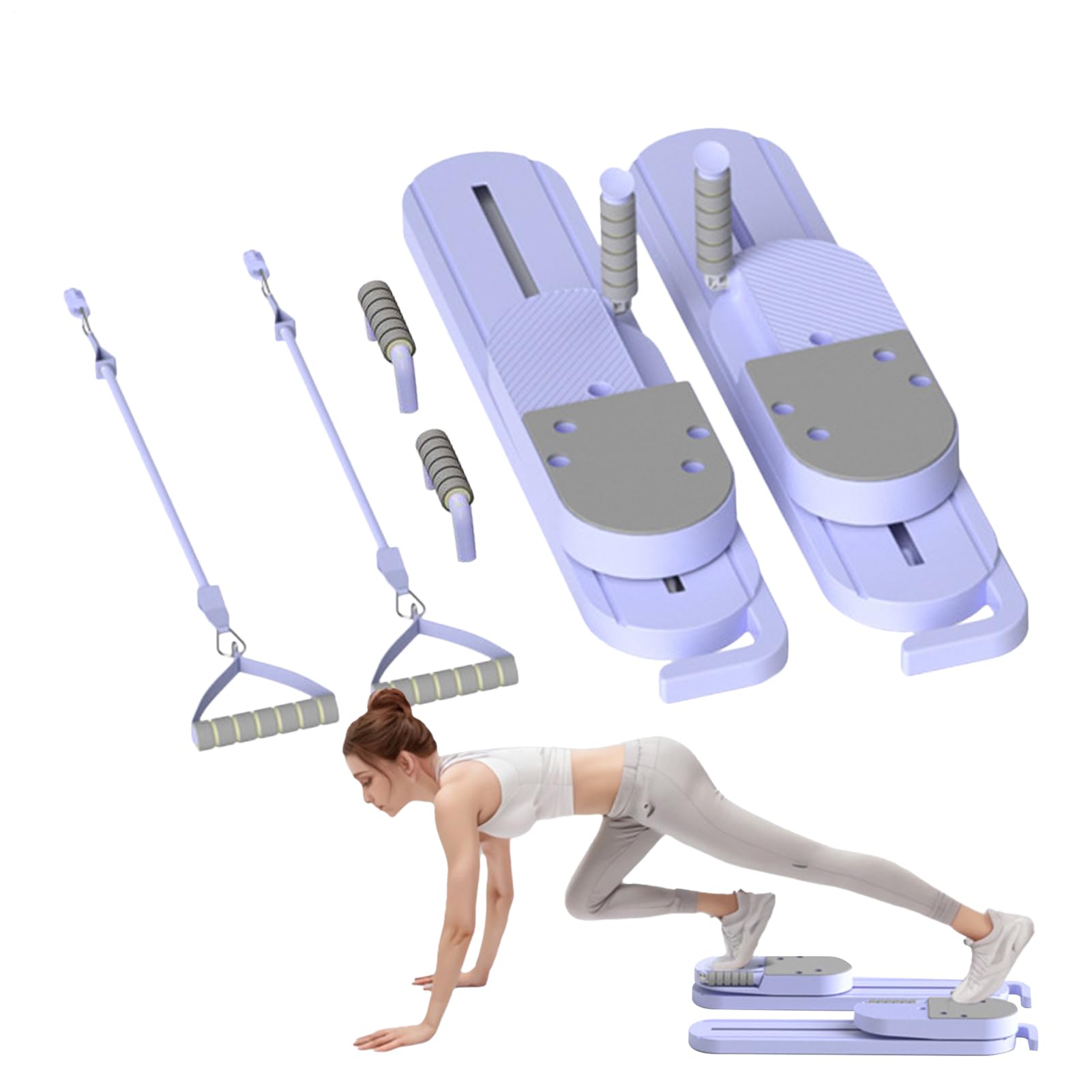 Macchina Pilates per Allenamento a Casa Macchina Addominale Split | Reformer Pilates Portatile Attrezzo Fitness Multifunzione Allenamento Gambe Braccia Palestra Lavo