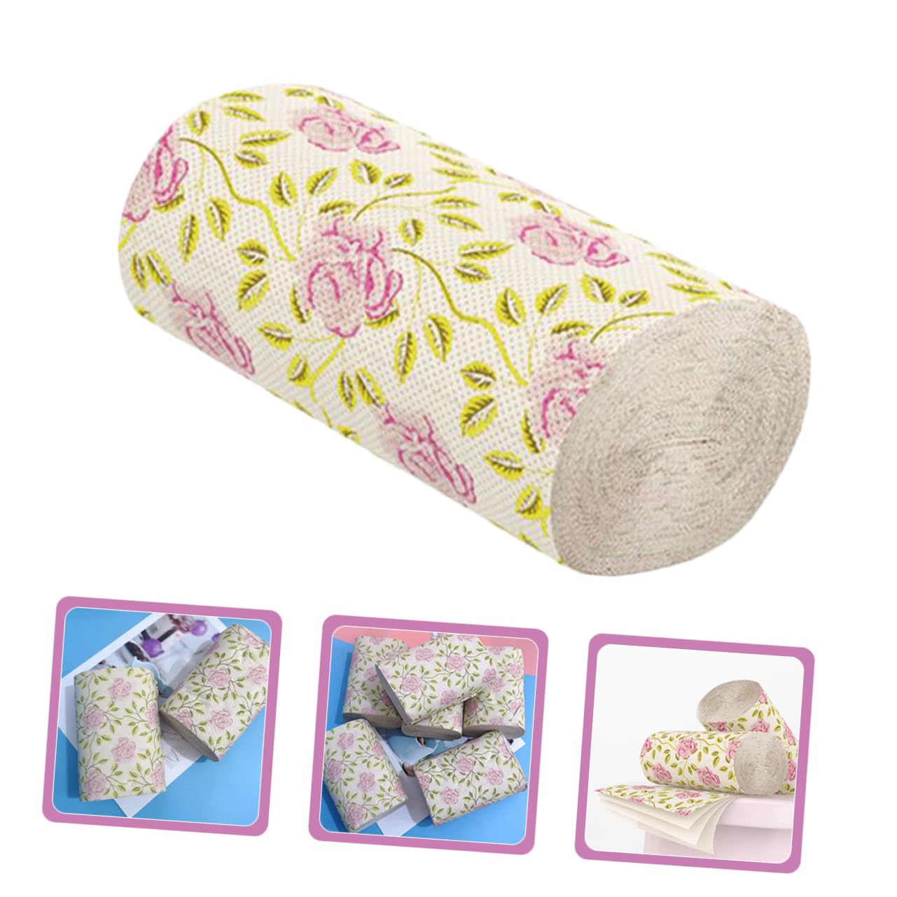 Yardenfun Carta Igienica Resistente e Confortevole in Polpa di Bambù 10 Pezzi e Motivi Distintivi di Rose con Design Elegante per Bagno Casa e Ufficio