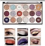 ❤ 【18 colores con purpurina】 Paleta de sombras de ojos con purpurina en gel de 18 colores, altamente pigmentada, formulada para durar mucho tiempo y resistente al agua, sin perder nada de su brillo, por lo que se adapta a todos los gustos y preferencias. Perfecta para varias ocasiones, como Halloween, fiesta, boda, maquillaje de escenario, o simplemente cuando quieras sentirte como un protagonista brillante.