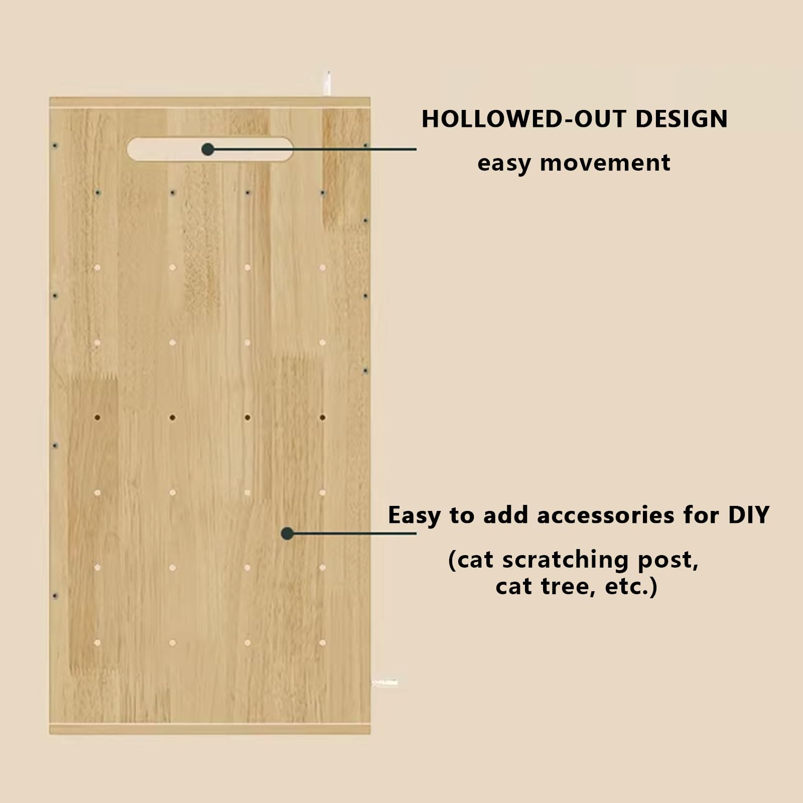 Mobile Gatto Multifunzione Cat Cabinet Litter Box Legno Di Caucciù Da 15 Mm Dotato Di Canale Di Drenaggio for La Sabbia for Gatti Con Porta E Divisorio Separato Step Armadietto(63 * 43 * 70cm)