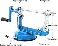Vista 3 de Descorazonador pelador de manzanas, pelador de manzanas de hierro fundido cromado de larga duración con cuchillas de acero inoxidable y potente base
