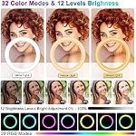 STALLY 10.2" Ring Light with Stand, 75" Tall Ring Light with Phone Holder and Wireless Remote, 12 Dimming Levels, 32 Color Modes Selfie Light Tripod for iPhone, Live Stream, Makeup, YouTube, TikTok