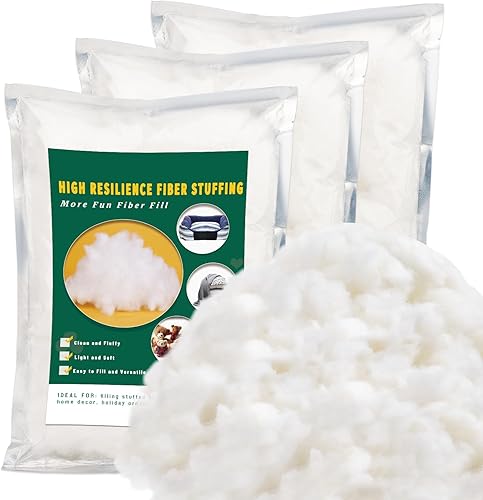 Relleno de fibra de relleno de 15.9 onzas, fibra de poliéster, almohada de relleno, relleno para manualidades, relleno de almohada, relleno para