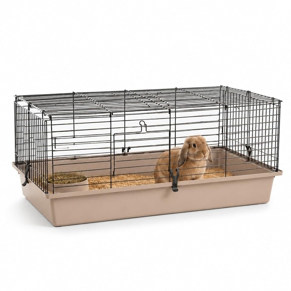 URBNLIVING Indoor Guinea Pig Cage with Deep Plastic Base, Single Level