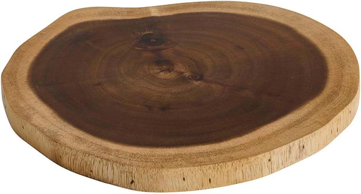 Solid Acacia Wood Cutting Board - Rustic Wood Chop Block - Fruit, Vegetable, Meat - Heat Resistant - Hand Wash Only 17 x 0.78 x 8 inches