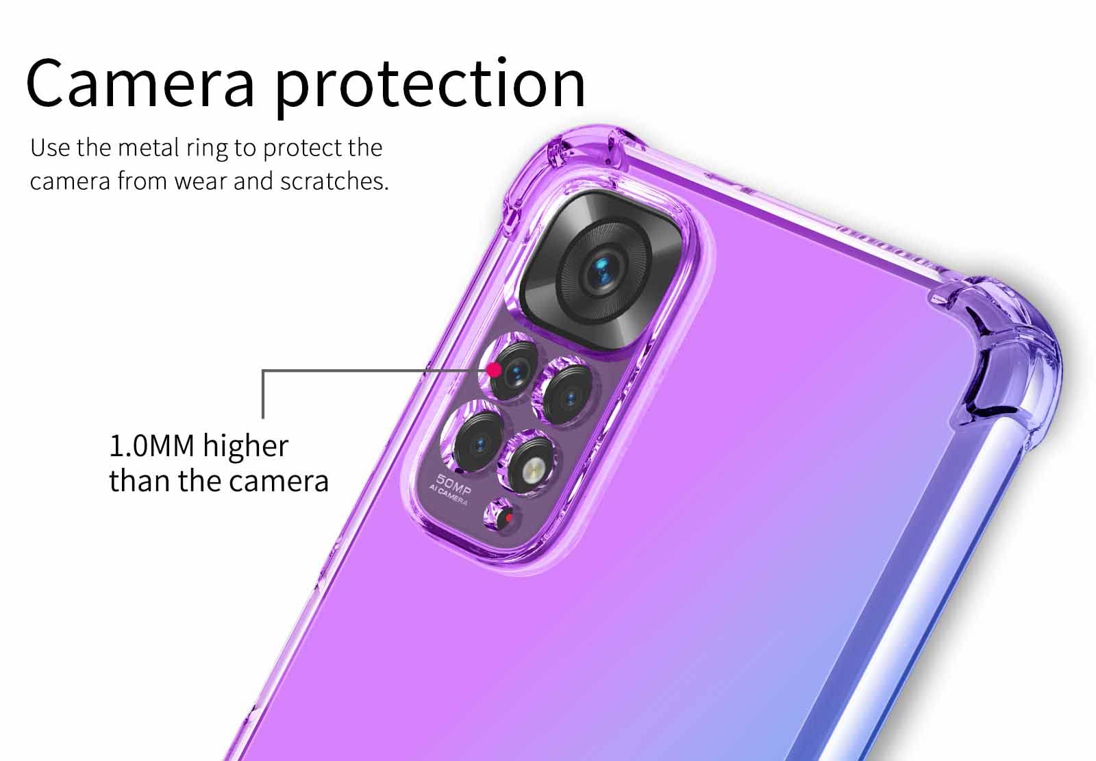 Cover Per Xiaomi Redmi Note 11S / Note 11 4G + 2 Vetri Temperati, Custodia Trasparente TPU Con Angoli Rinforzati, Morbida E Ultra Sottile, Colore: Oro Nero - 3