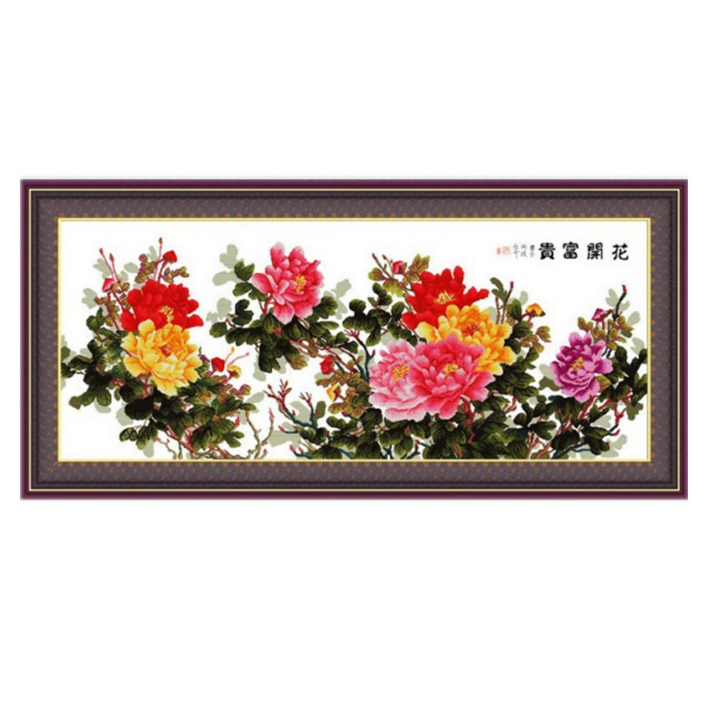 Kit point de croix fleur style chinois C0141 idée cadeau manuel