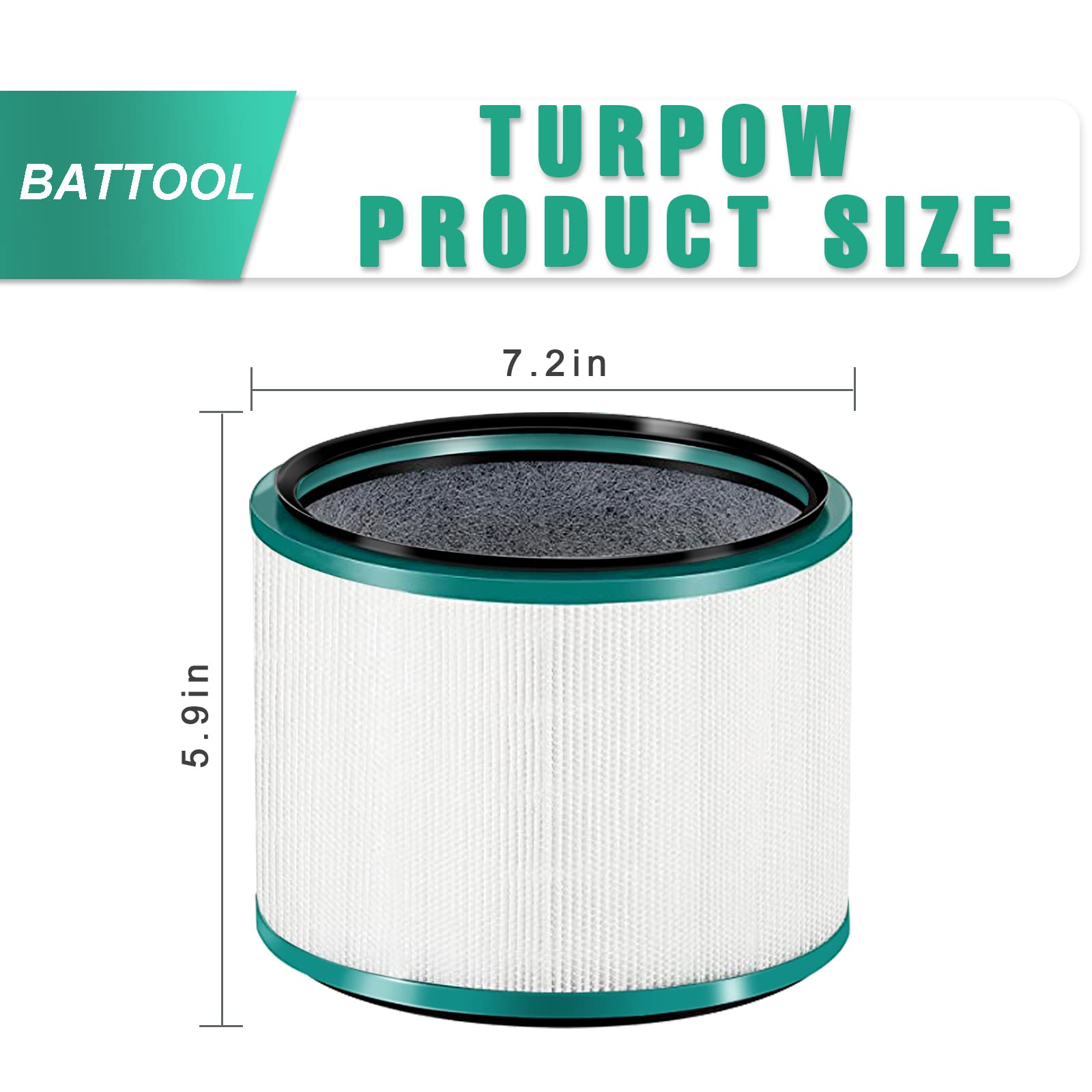 Filtro HEPA de repuesto para purificador de aire Dyson, filtro intercambiable compatible con Dyson HP02 HP01 HP00 Pure Hot + Cool Link
