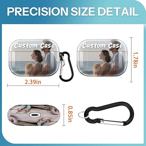Miniatura 5 de Funda personalizada para AirPod compatible con AirPod Pro de 2 generación, personaliza tu foto, texto y nombre, funda de protección completa, regalo